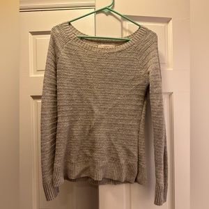 LOFT boatneck gray sweater